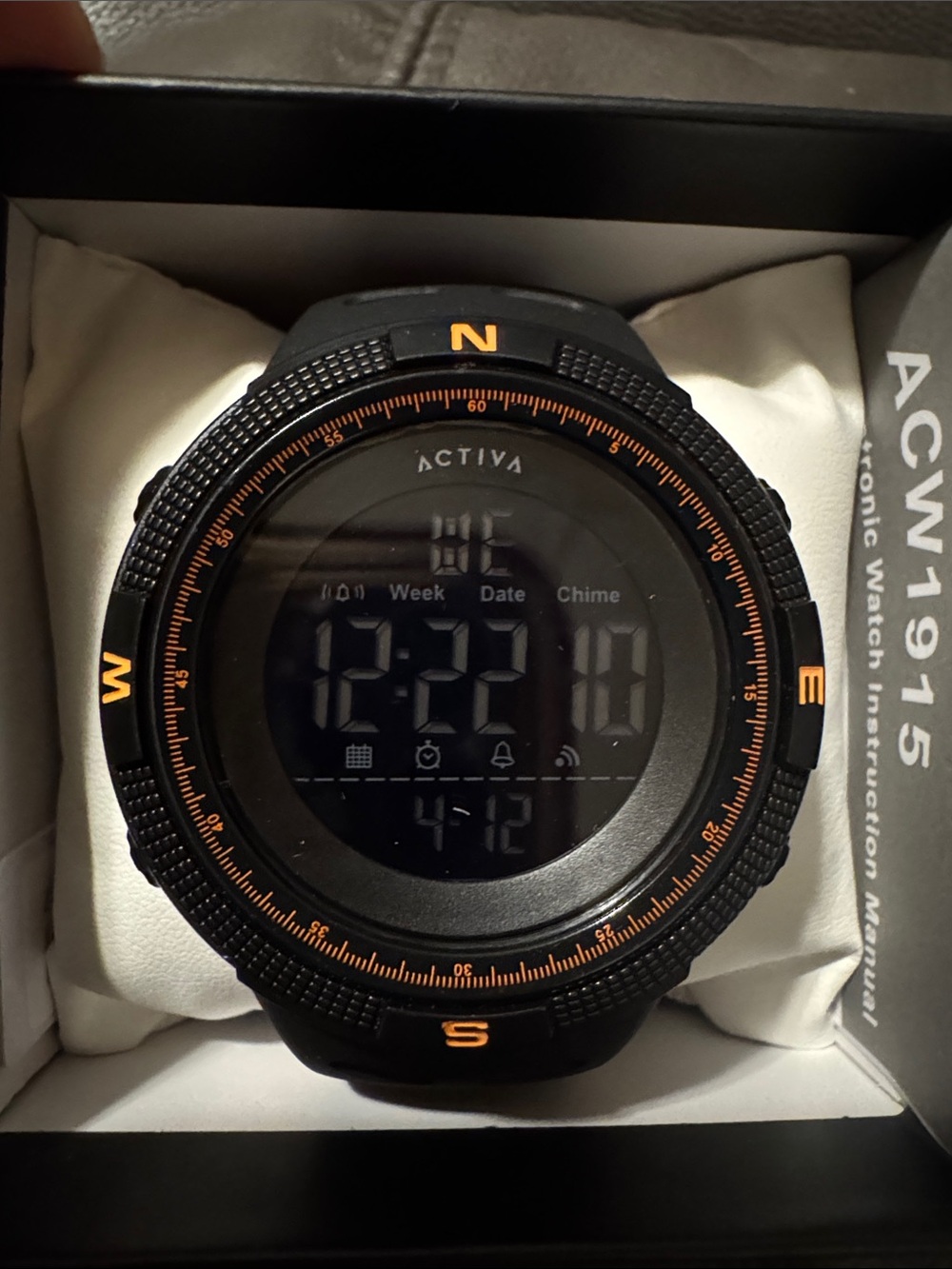 Ativa Black and Orange Rugged Digital Sport Watch